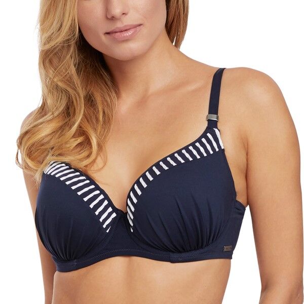 Fantasie San Remo Moulded Gathered Bikini Top - Darkblue  - Size: FS6500 - Color: tummansin.