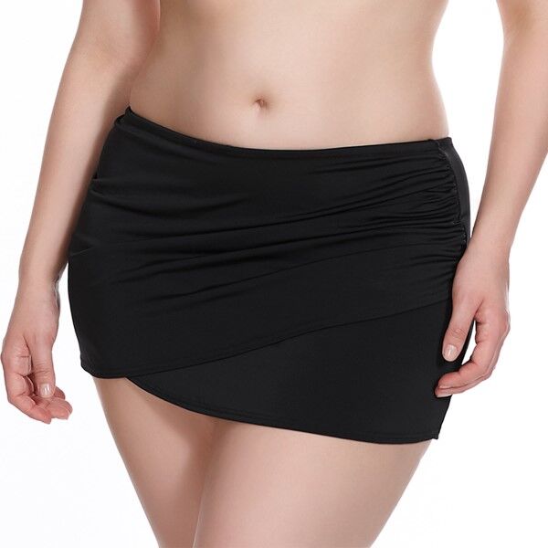 Elomi Swim Essentials Wrap Skirted Bikini Brief - Black  - Size: ES7619 - Color: musta