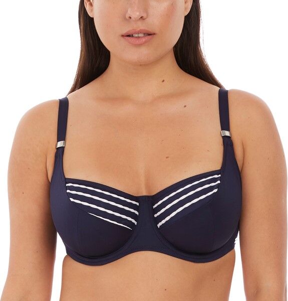 Fantasie San Remo Underwire Balcony Bikini Top - Darkblue  - Size: FS6502 - Color: tummansin.