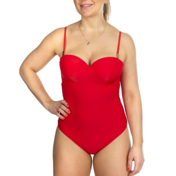 Calvin Klein Structured Bandeau One Piece - Red * Kampanja *  - Size: KW0KW00973 - Color: punainen