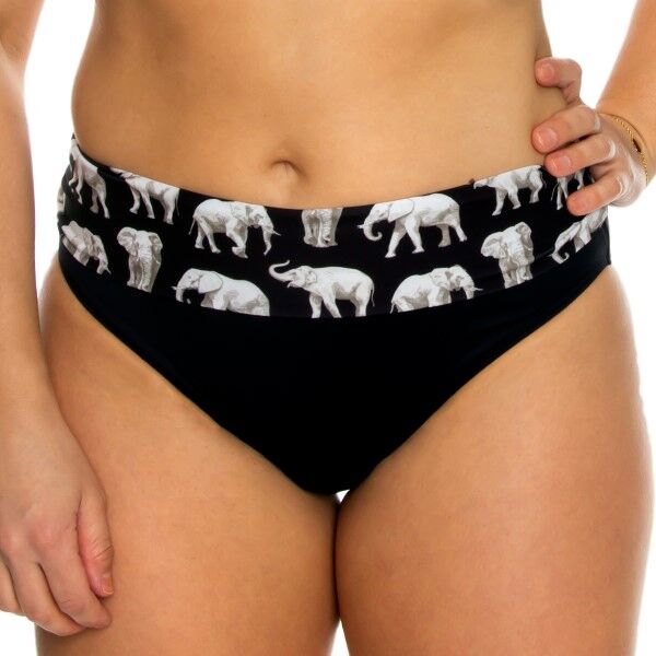 Saltabad Elephant Bikini Folded Tai - Black pattern-2  - Size: STBB760 - Color: Musta kuviollinen