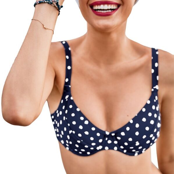 Rosa Faia Blue Dots Luna Bikini Bra - Navy-2  - Size: 8770-1 - Color: Merensininen