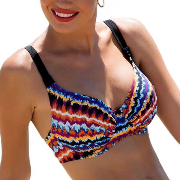 Wiki Saint Tropez Full Cup Bikini Top - Black pattern-2  - Size: 456-3467 - Color: Musta kuviollinen