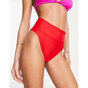 - Bas de bikini taille haute coupe Ã©chancrÃ©e - Rouge chilly Rouge 2XS female