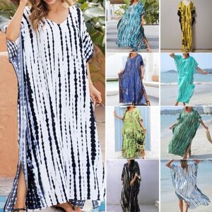 Swimsuit Cover Up Irregular Print Loose Pullover Bikini V Neck Cover Up for Beach - Publicité