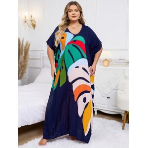 EDOLYNSA Bohème Vente Chaude Caftan Robe Longue Femmes Cover Up lâche vacances fête robe longue grande taille veste légère vêtements de plage Q1476 - Publicité