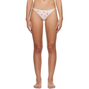 GANNI Culotte de bikini blanc cassé à motif fleuri - DK 42 - Publicité