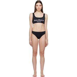 Balmain Bikini noir à logo brodé - FR 40 - Publicité