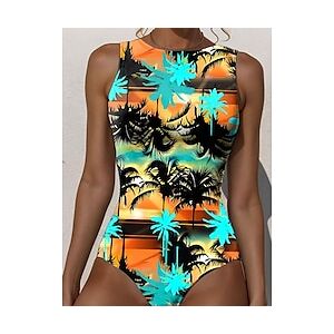 Maillots de Bain Une pièce Maillot de bain Femme Feuille de palmier Maillots de bain Vacances Lightinthebox