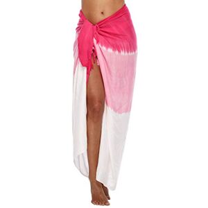 SHU-SHI Sarong/paréo pour femme look de plage à porter au-dessus du maillot de bain dégradé de couleurs rose - Publicité