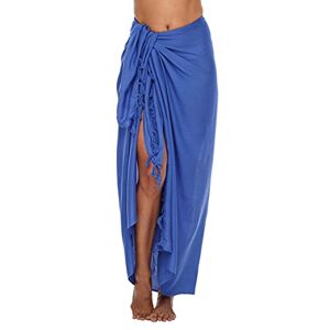 SHU-SHI Sarong/paréo pour femme look de plage à porter au-dessus du maillot de bain taille unique bleu azur - Publicité