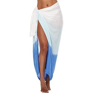 SHU-SHI Sarong/paréo pour femme look de plage à porter au-dessus du maillot de bain dégradé de couleurs bleu - Publicité