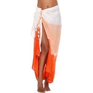 SHU-SHI Sarong/paréo pour femme look de plage à porter au-dessus du maillot de bain dégradé de couleurs corail - Publicité