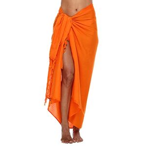 SHU-SHI Sarong/paréo pour femme look de plage à porter au-dessus du maillot de bain taille unique orange - Publicité