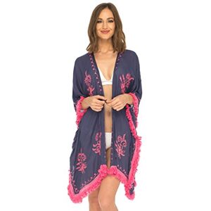 SHU-SHI Cardigan/Kimono avec Franges pour Femme Look bohème à Porter sur Le Maillot de Bain Bleu - Publicité