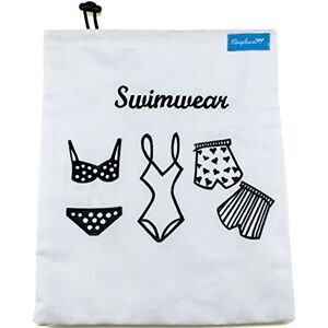 Ringelsuse Pochette de plage Bikini-Bag pour maillots de bain mouillés Résistant à l'eau blanc 24 x 29 cm - Publicité