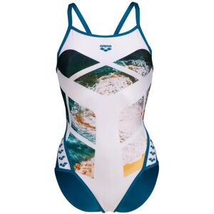 Maillot de bain 1 pièce femme Arena Planet Super Fly Blanc - Publicité