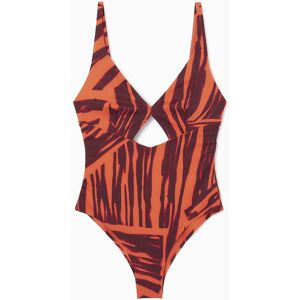 MAILLOT DE BAIN AJOURÉ EN NÉOPRÈNE BRUN / ORANGE / ROSE 42 female - Publicité