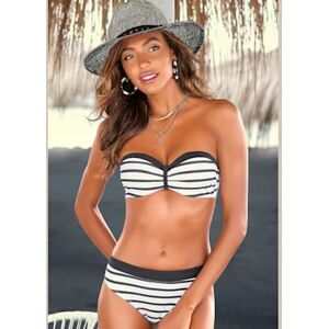 Maillot de bain bandeau à armatures rayures tendance - LASCANA - noir-blanc NOIR-BLANC 42