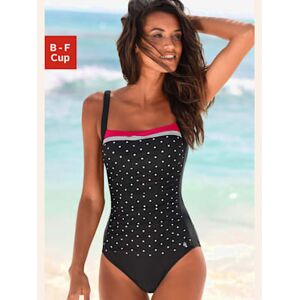 Maillot de bain élégant mélange de rayures et pois - LASCANA - noir-rouge NOIR-ROUGE 38