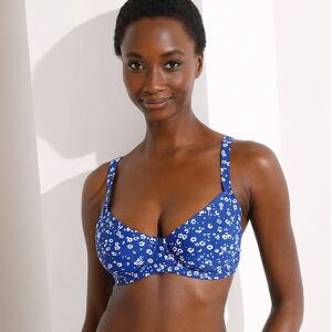 Blancheporte Haut de maillot de bain forme corbeille Onara imprime - avec armatures - Bleu - 105D Bleu 105D