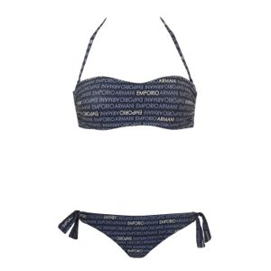 Giorgio Armani Emporio Armani pour femme. 262737_4R310 Bikini bandeau marine (XL), Beachwear, Polyamide - Publicité