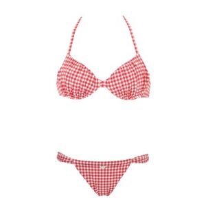 Giorgio Armani Emporio Armani pour femme. 262741_4R330 Bikini rouge Vichy (S), Beachwear, Polyamide - Publicité