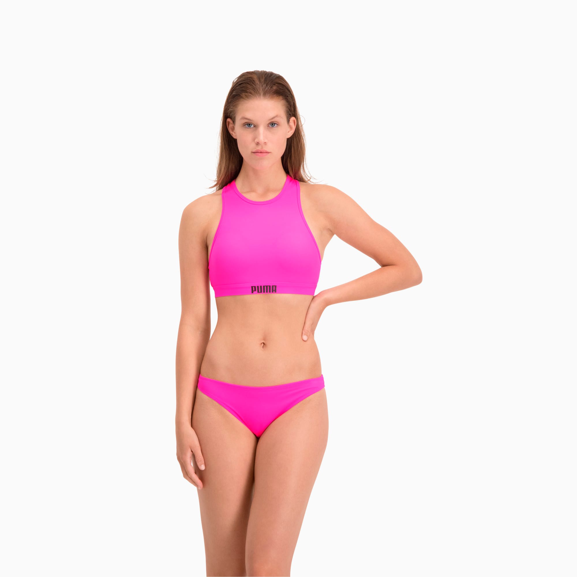PUMA Top de bikini PUMA Swim Racerback pour Femme, Rose, Taille L, Vêtements