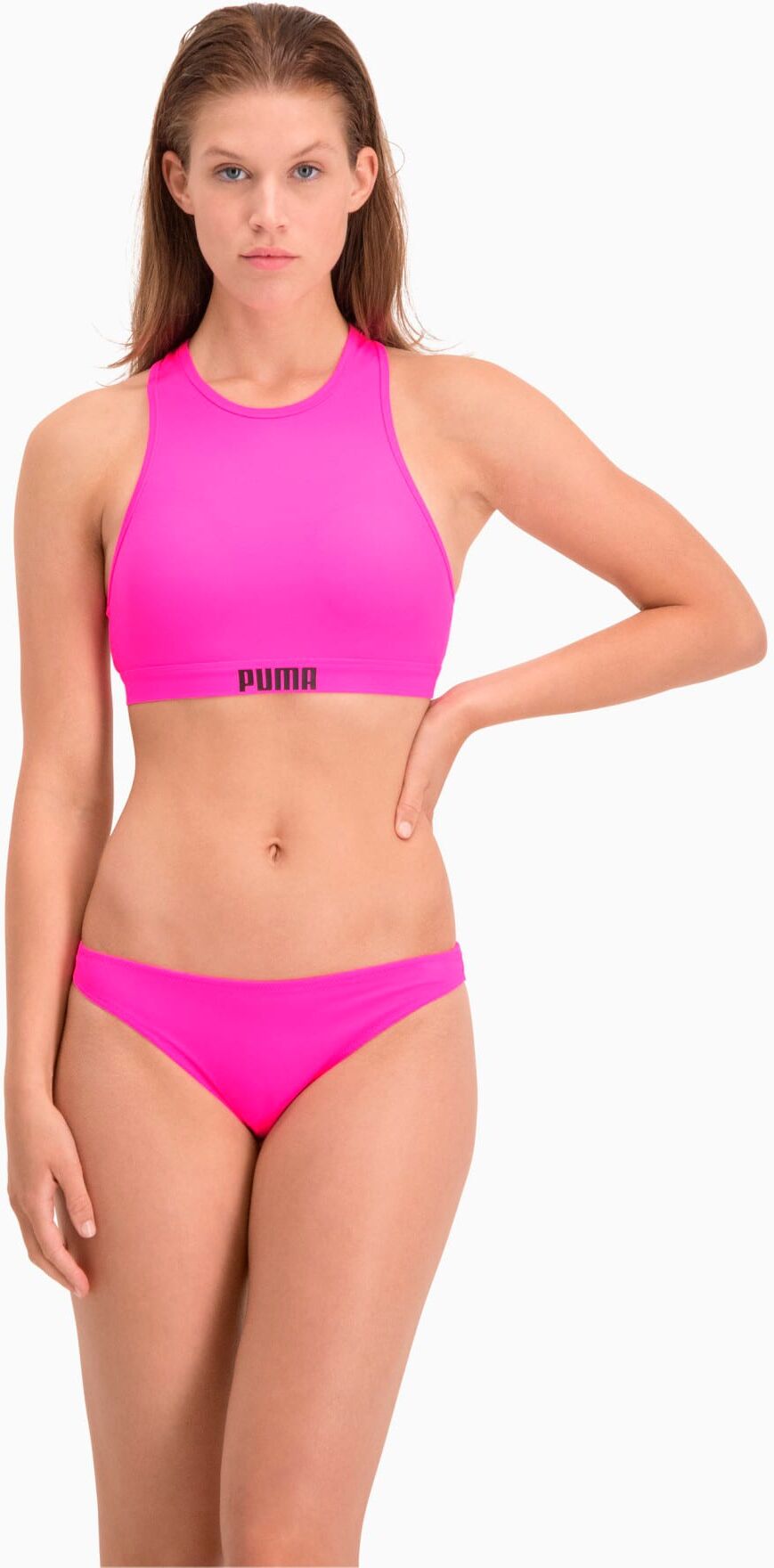 PUMA Top de bikini PUMA Swim Racerback pour Femme, Rose, Taille XL, Vêtements