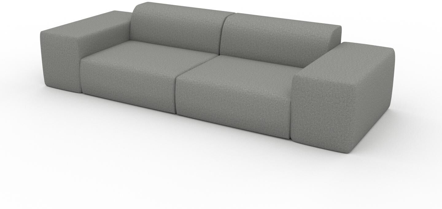 MYCS Canapé 3 places - Gris Clair, forme arrondi, canapé pour trois personnes, moelleux - 296 x 72 x 107 cm, modulable