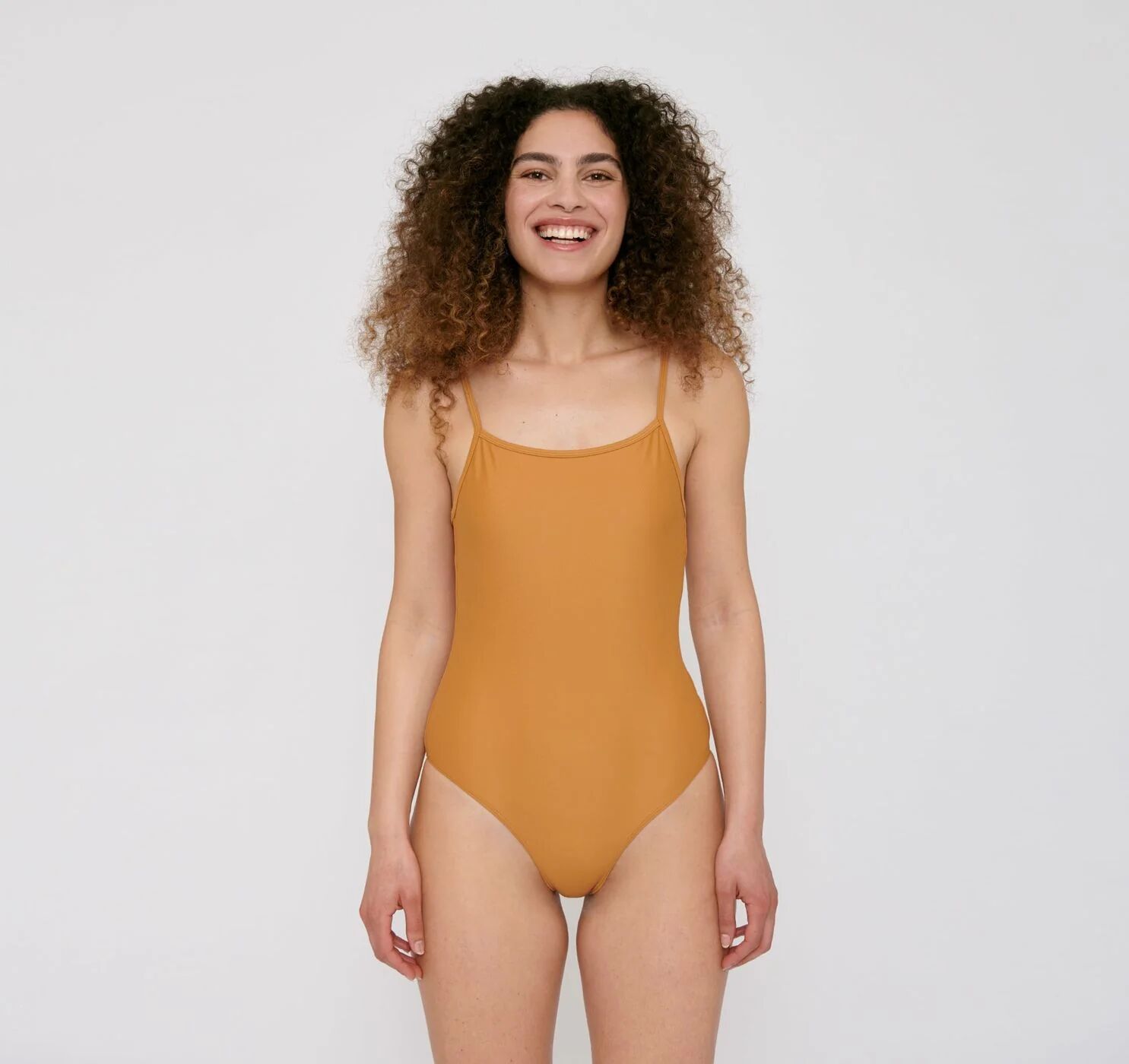 Organic Basics Women's Re-Swim One-Piece -  Recycled Nylon, Ocher / XL