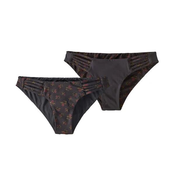 Patagonia Women's Reversible Seaglass Bay Bikini Bottoms - Recycled Polyester, Clover Small: Ink Black / S