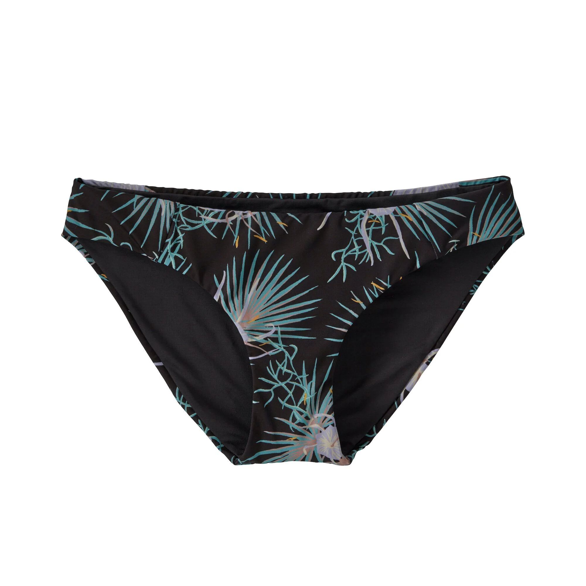 Patagonia Women's Sunamee Bikini Bottoms - Recycled Nylon, Bayou Palmetto: Ink Black / XL