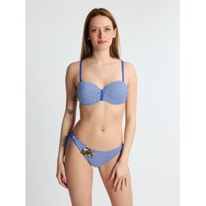 Y&M ; Bikini a fascia imbottito a fantasia rigata Bikini donna Blu taglia 40