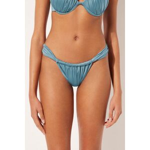 Calzedonia Brasiliana Fianchetti Sottili Costume Shiny Satin Donna Azzurro L