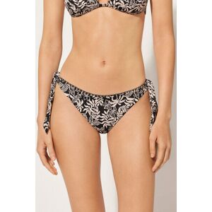 Calzedonia Brasiliana Fiocchi Costume Botanic Black and White Donna Nero S