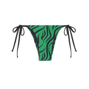 Freddy Slip bikini stampa zebrata con chiusura a laccetti Verde Donna Small