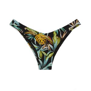 Freddy Slip bikini a fantasia foliage tropicale all over Nero Donna Extra Small