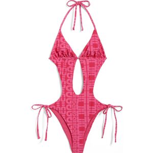 Freddy Costume intero con dettagli cut out e stampa logo all over Fuxia Donna Medium