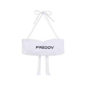 Freddy Top bikini a fascia con chiusura a fiocco e logo a contrasto Bianco Donna Extra Small