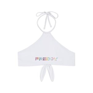 Freddy Top bikini con logo  composto da strass Bianco Donna Extra Small