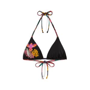 Freddy Top bikini a triangolo con dettaglio tropical Nero Donna Extra Small