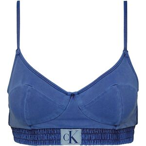 Calvin Bralette Delavata Logo Blu Donna S