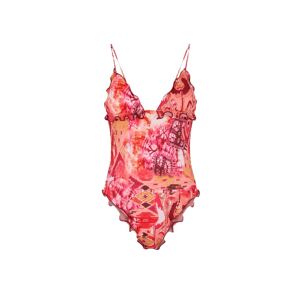 Effek Costume Intero Sbambolato Rosa Donna S