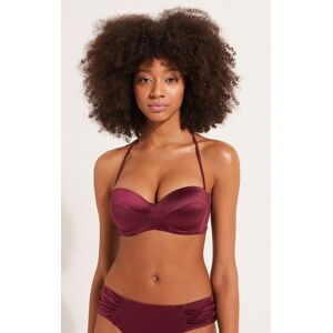 Tezenis Bikini Fascia Imbottita Shiny Bordeaux Donna Rosso Tamaño 1