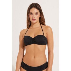 Tezenis Bikini Fascia Imbottita con Arriccio Microfibra Riciclata Donna Nero Tamaño 4