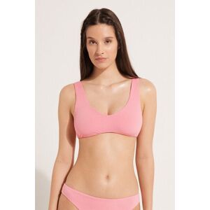 Tezenis Bikini Bra Top Imbottitura Estraibile Microfibra Riciclata Costine Donna Rosa Tamaño S