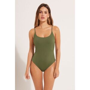 Tezenis Costume Intero Imbottito Microfibra Riciclata Costine Donna Verde Tamaño S