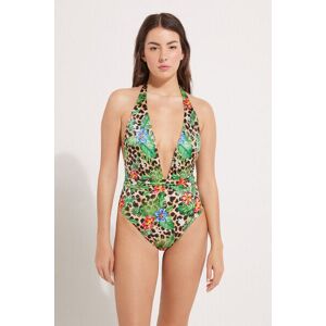 Tezenis Costume Intero Scollato Wild Blossom Donna Marrone Tamaño M