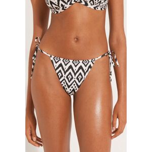 Tezenis Bikini Brasiliano Fianchetti Sottili a Tanga Tribal Safari Donna Nero Tamaño L